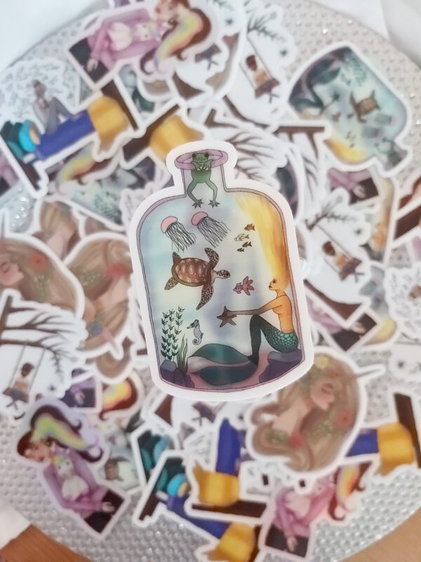 Sticker: Zeemeermin in fles - Afbeelding 4