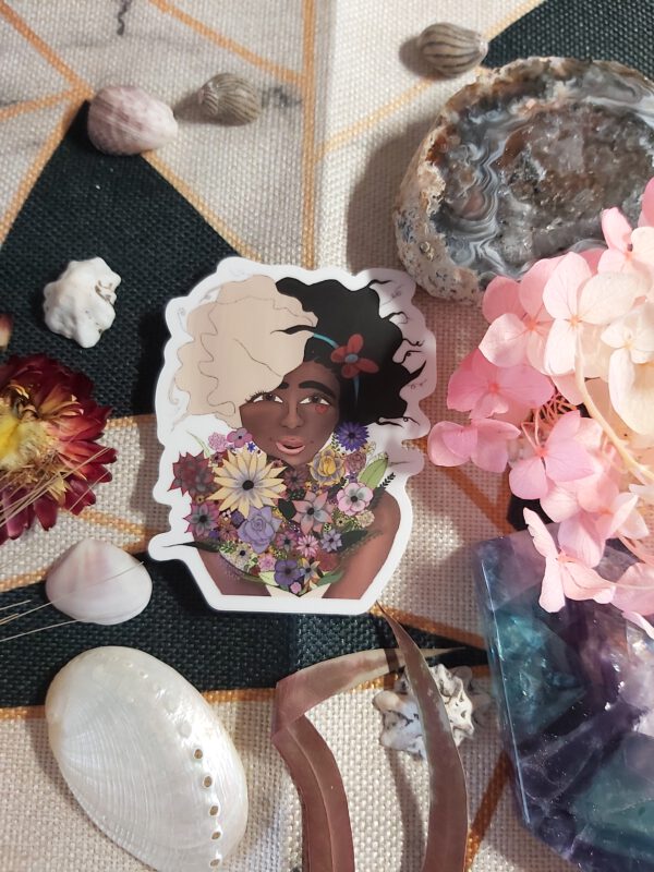 Sticker: Bloemen dame - Afbeelding 3
