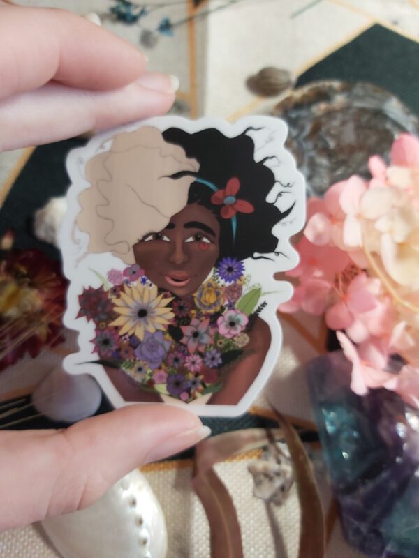 Sticker: Bloemen dame - Afbeelding 2