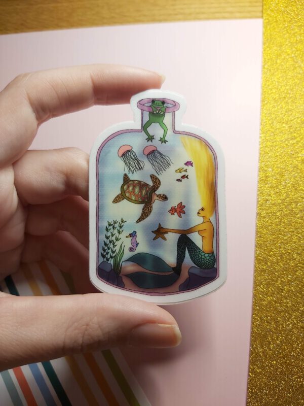 Sticker: Zeemeermin in fles - Afbeelding 5