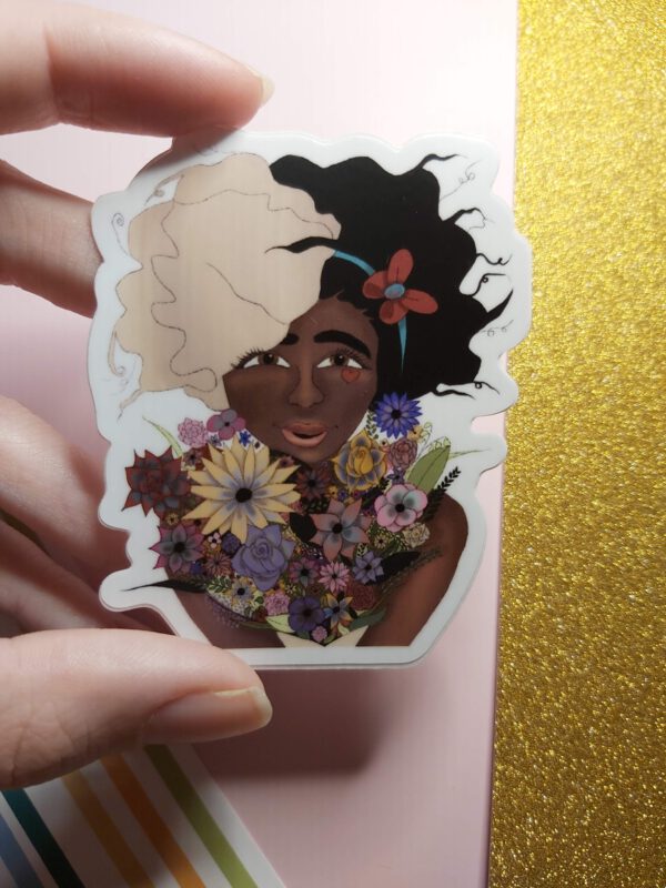 Sticker: Bloemen dame - Afbeelding 4