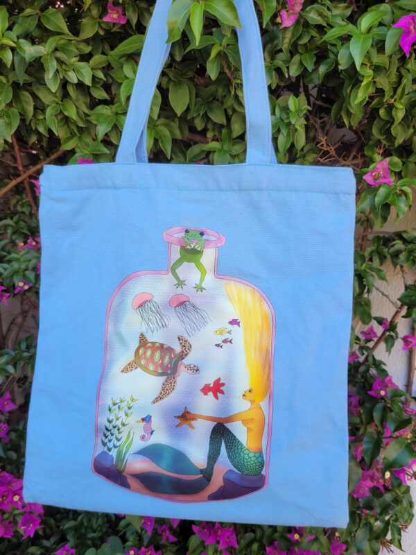 Canvas tas: Zeemeermin in fles - Afbeelding 2