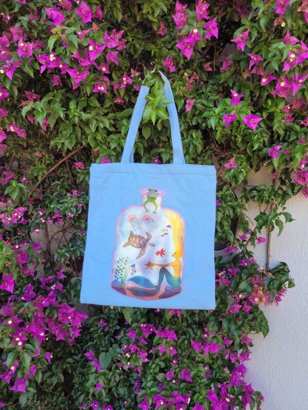 Canvas tas: Zeemeermin in fles